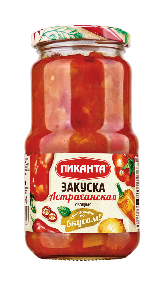 Консервация Закуска овощная "Пиканта" Астраханская, 530гр