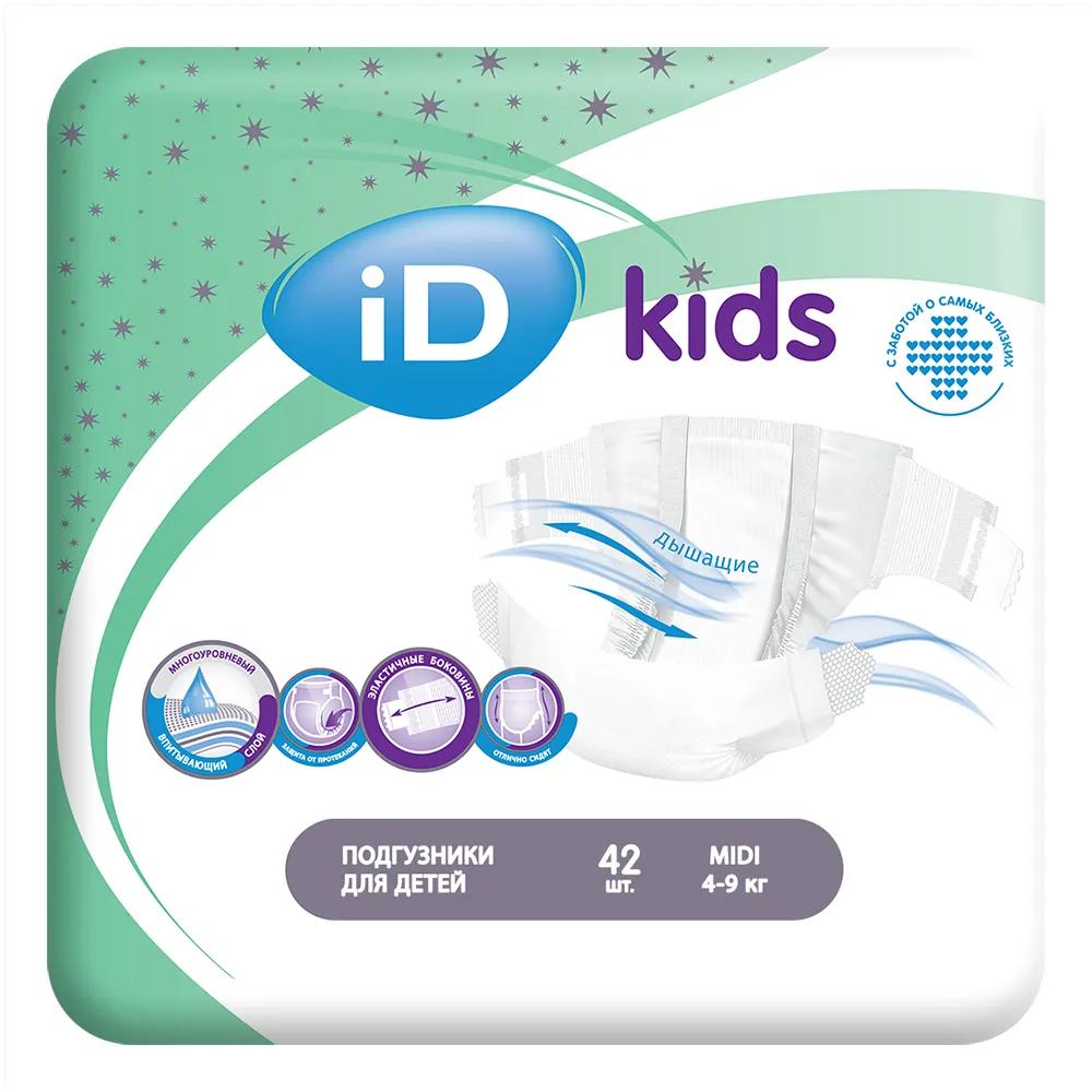   HelpToMama Детские подгузники iD Kids Midi, 4-9кг, 42шт.