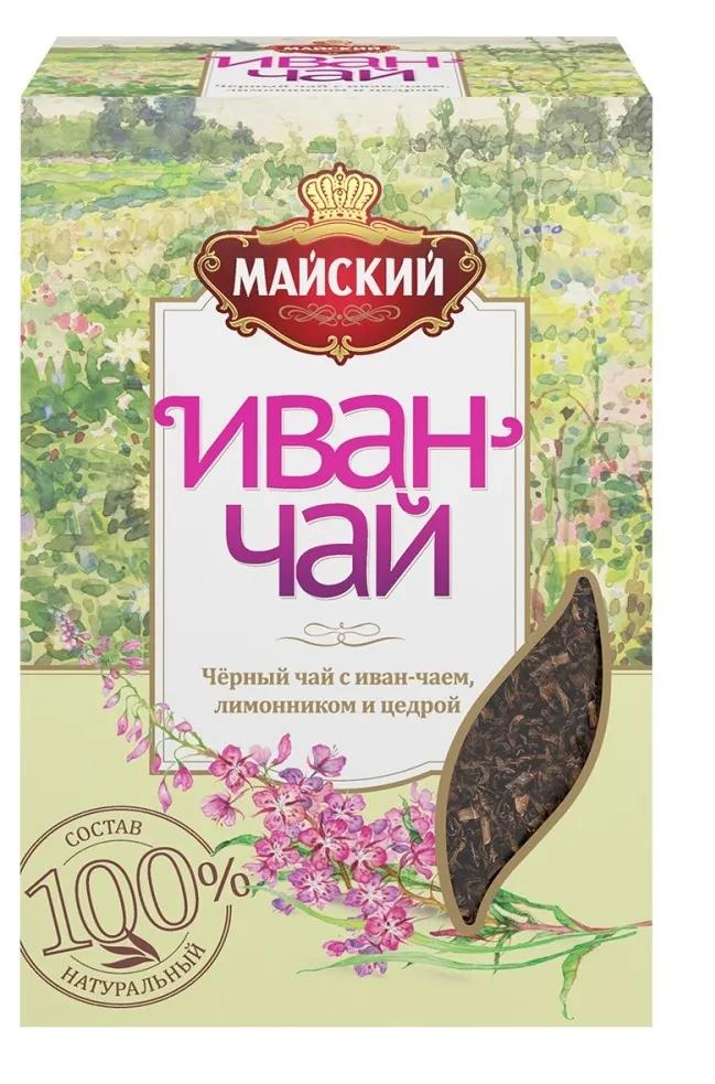 Чай черный Майский "Иван-чай с черным чаем и лимонником", 75гр