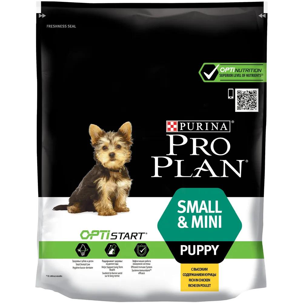 Сухой корм ProPlan для щенков мелких и карликовых пород, курица с рисом, 700гр