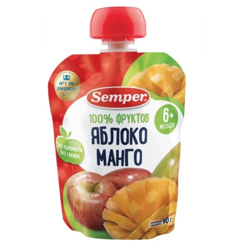 Пюре Semper Яблоко и манго, пауч, 90гр