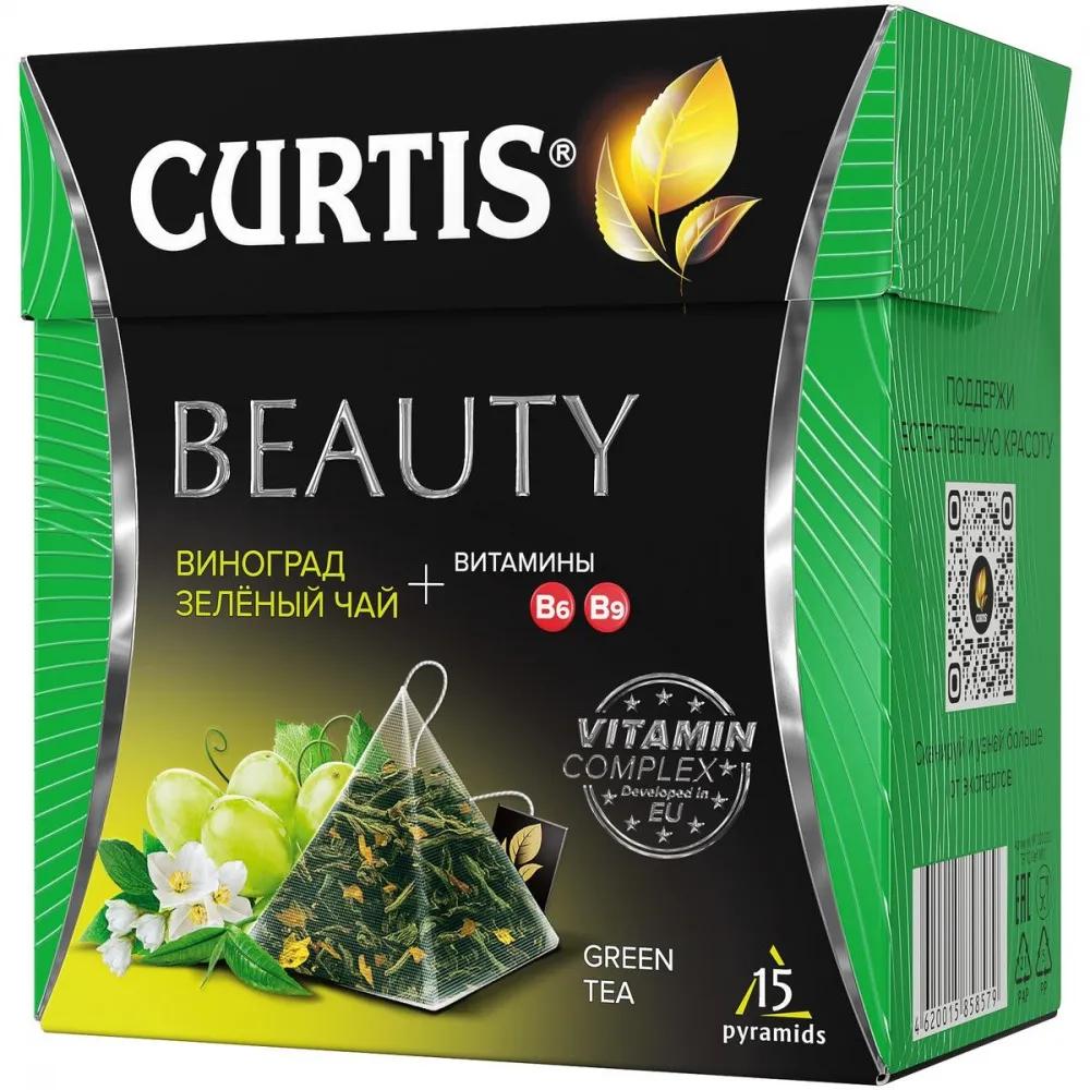 Чай зеленый Curtis Beauty Tea "Виноград, зеленый чай", 15 пирамидок