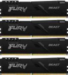 Оперативная память Kingston DDR4 128Gb (4x32Gb) 2666MHz FURY Beast Black (KF426C16BBK4/128)