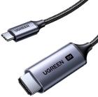 Кабель  Ugreen CM556 (25158) USB-C to DisplayPort 8K Cable, длина 2 м, серебристый