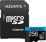 Карта памяти Adata MICRO, SDXC, 256 GB, W/AD (AUSDX256GUICL10A1-RA1)