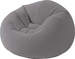 Надувное кресло Intex 114х114х71 см ''Beanless Bag'' серое, 100кг