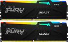 Оперативная память Kingston DDR5 16Gb (2x8Gb) 5600MHz Fury Beast Black RGB (KF556C40BBAK2-16)