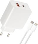 Сетевое зарядное устройство Red Line Tech, USB + Type-C, модель PD-30, 3A, QC3.0 + PD30 + кабель PD Lightning, белый (УТ000032800)