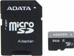 Карта памяти Adata microSDXC Class 10 64 GB + SD adapter (AUSDX 64 GUICL 10-RA1)