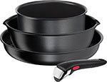   Холодильник Набор посуды со съемной ручкой Tefal Ingenio Daily Chef Black 4 пр: глубокая сковорода 22 / 26 см ковш 18 ручка) L7629453