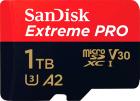 Карта памяти Sandisk Extreme Pro, microSDXC 1ТБ, UHS-I V30 A2 U3, черно-красный (SDSQXCD-1T00-GN6MA)