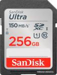 Карта памяти Sandisk Ultra UHS-I, 256GB, SD Card, 150MB/s, черный (SDSDUNC-256G-GN6IN)