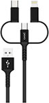 Кабели и переходники Дата-кабель Pero DC-06 Universal 3 in 1 Lightning/micro USB/Type-C 2А 2м черный