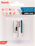  Батарейки Buro Alkaline LR03 AAA, 2 штуки, блистер