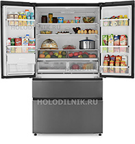 Многокамерный холодильник Haier HB 25 FSNAAA RU black inox