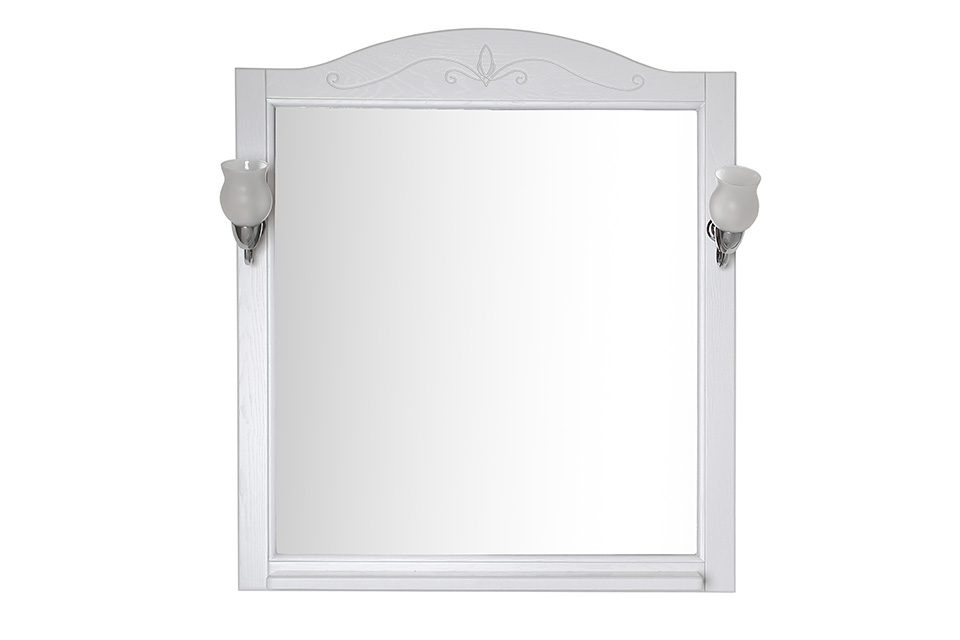 Зеркало со светильниками ASB-Woodline Салерно 80 подвесное, белое