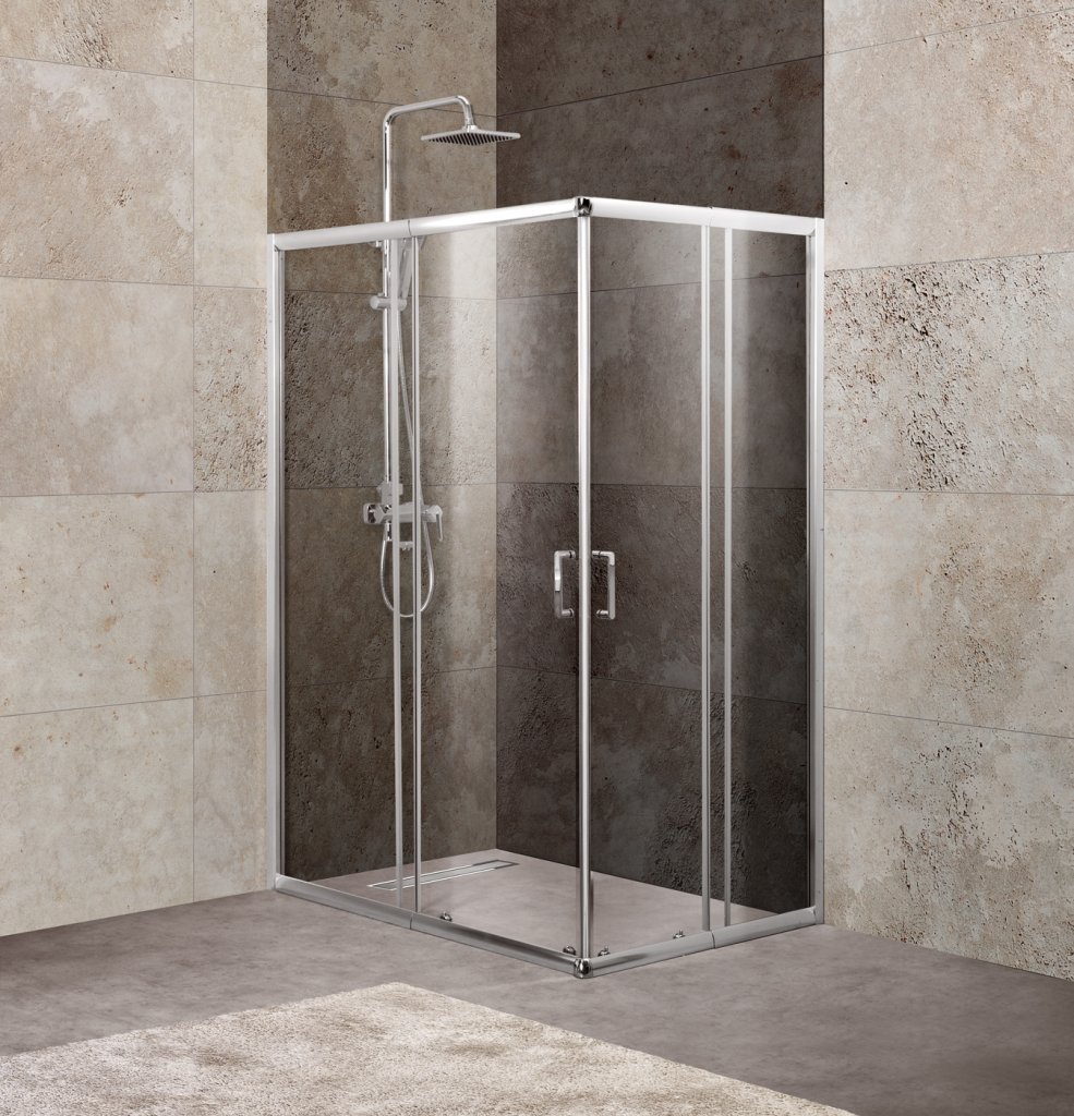 Душевой уголок BelBagno Unique 115x90 UNIQUE-AH-2-100/115-75/90-C-Cr стекло прозрачное, профиль хром, без поддона