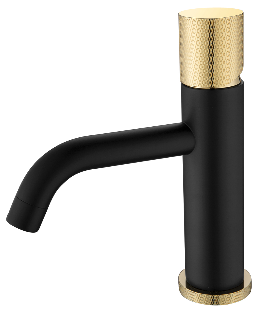 Смеситель для раковины Boheme Stick Black Touch Gold 121-BG.2 черный, матовое золото