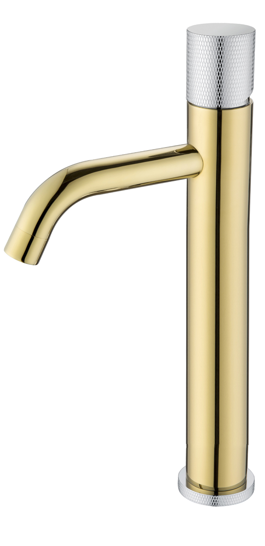 Смеситель для раковины Boheme Stick Gold Touch Chrome 122-GCR.2 золото, ручка матовый хром