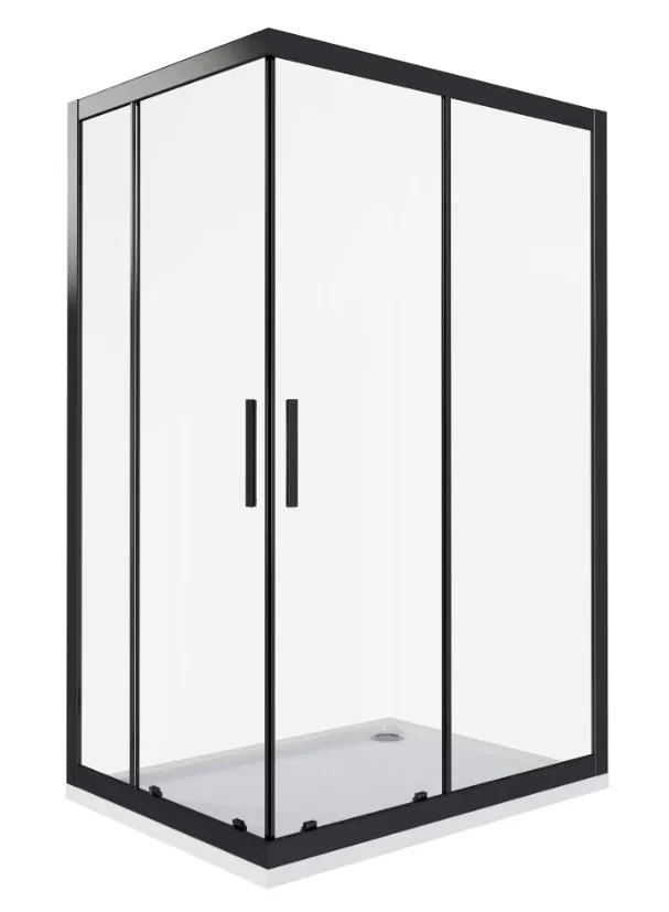 Душевой уголок Good Door  Cofe 120х80 CR-120-80-C-B без поддона, стекло прозрачное, профиль черный