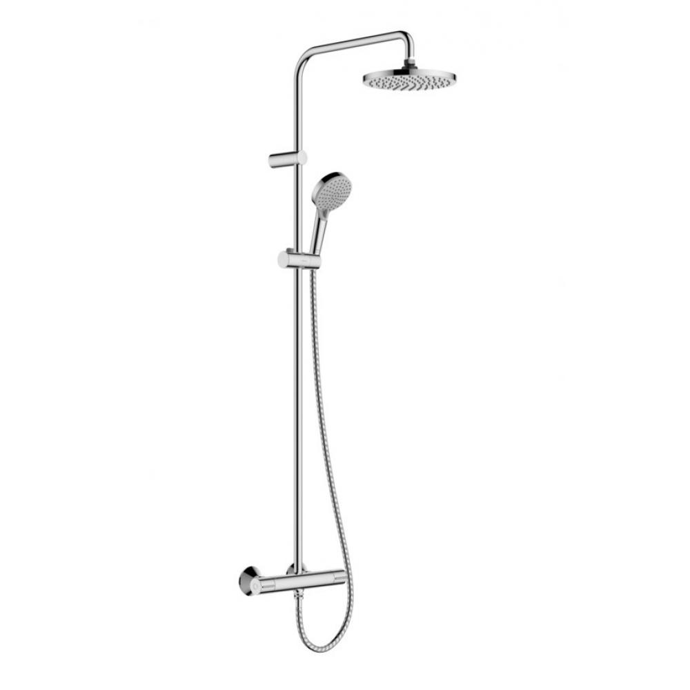 Душевая стойка Hansgrohe Showerpipe 230 1jet Vernis Shape Green 26318000 с термостатом, без излива, хром