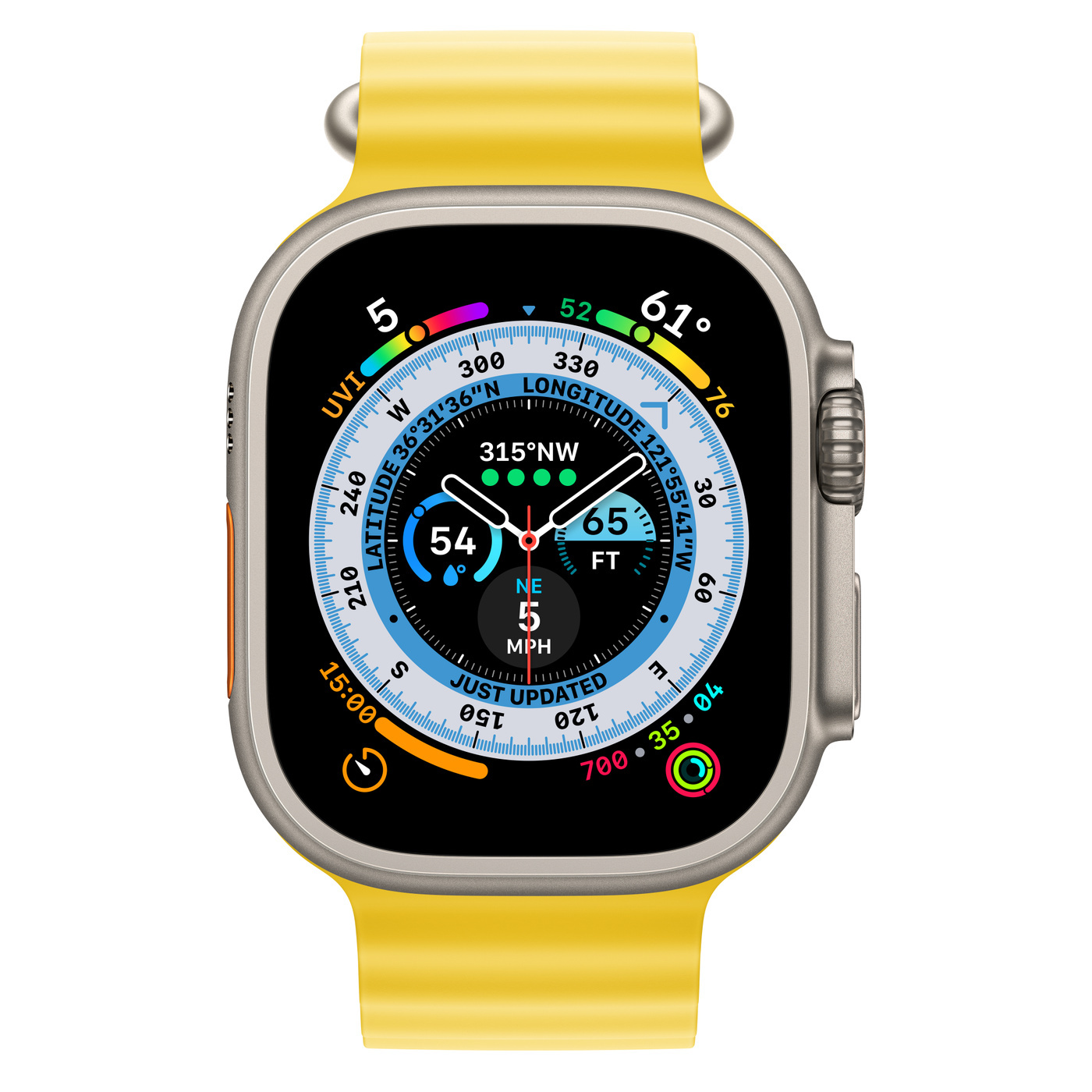  Часы Apple Watch Ultra 49 мм Titanium Case with Yellow Ocean Band One Size