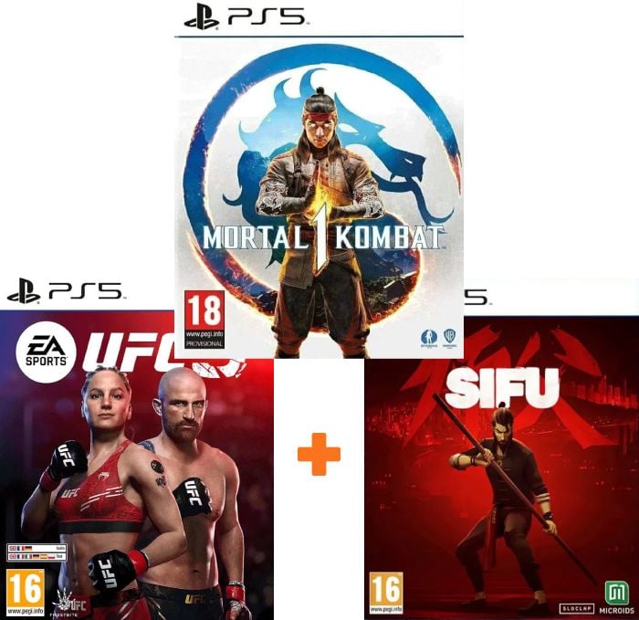 ИгроПак для PS5: EA Sports UFC 5 + Mortal Kombat 1 + SIFU