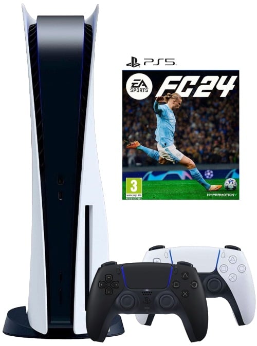 Sony PlayStation 5 (CFI-1200A, JP)  + 2-й геймпад (чёрная полночь) + игра EA Sports FC 24