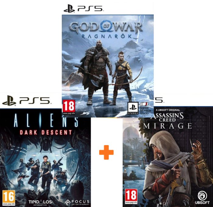 ИгроПак для PS5: God of War Ragnarok + Assassin’s Creed Mirage + Aliens: Dark Descent