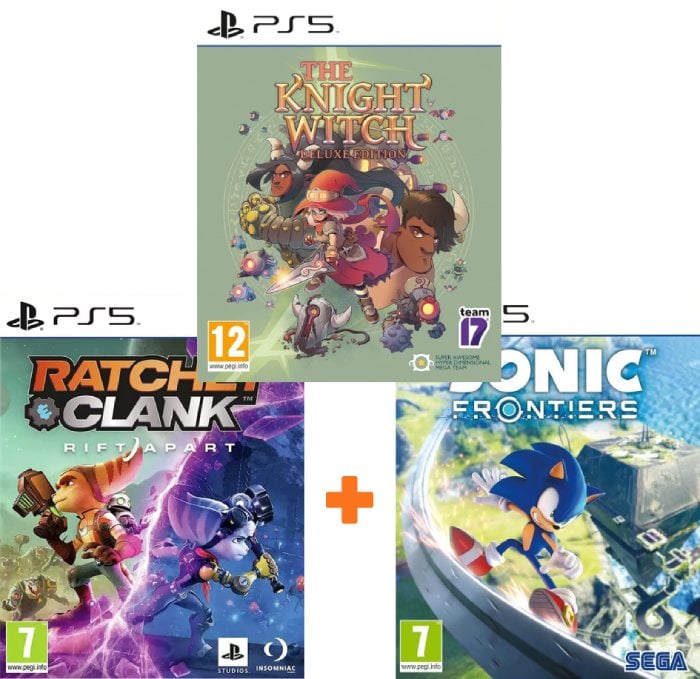 ИгроПак для PS5: Sonic Frontiers + Ratchet and Clank: Rift Apart + Knight Witch Deluxe Edition