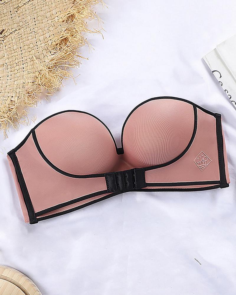 Invisible Bras Front Closure Push Up Brassiere Strapless Seamless Bralette