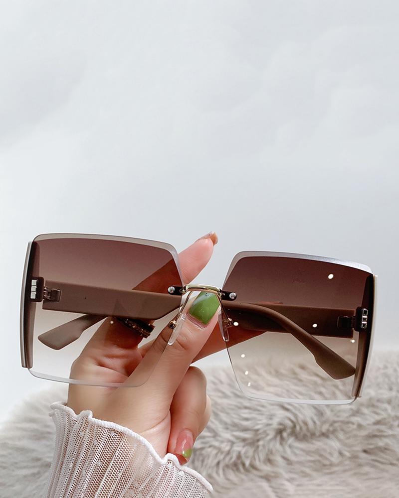 1Pair Rimless Square Sunglasses