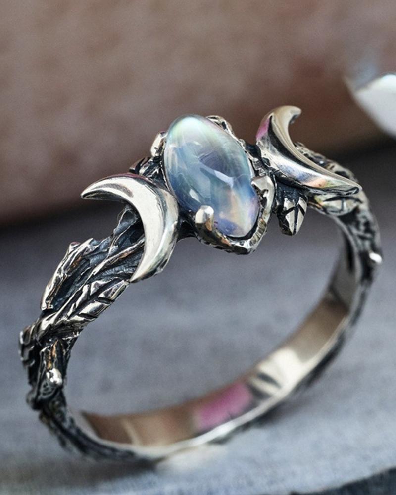 1pc Vintage Bohemian Moon Stone Ring