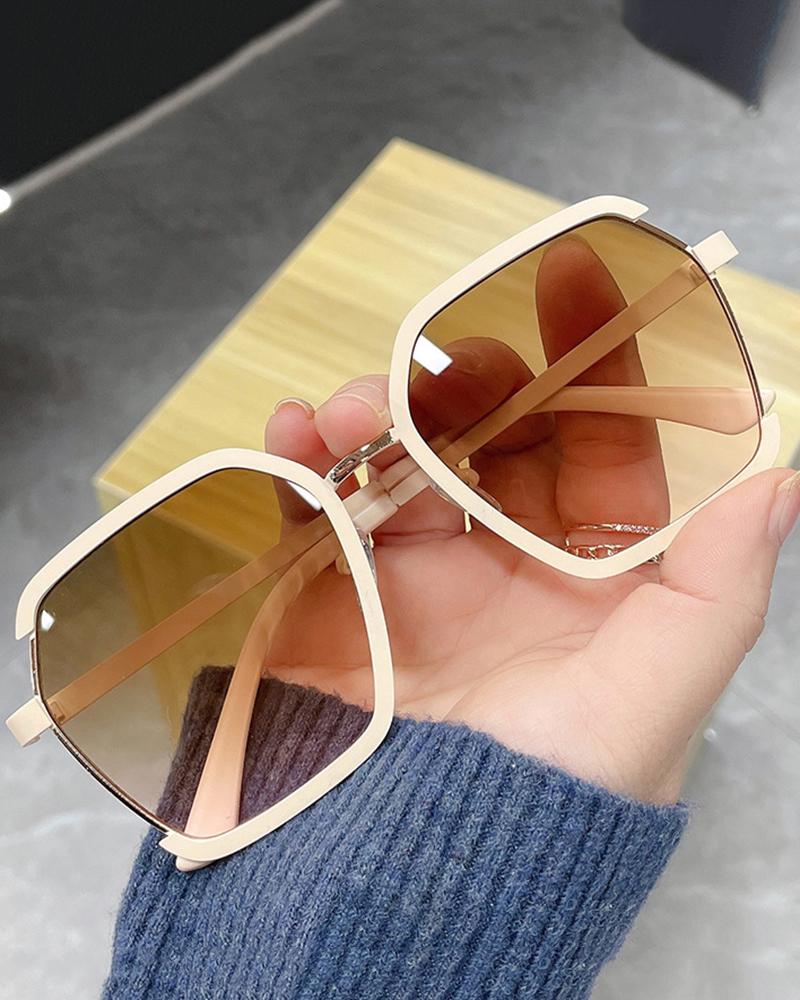 1Pair Irregular Frame Tinted Lens Retro Sunglasses