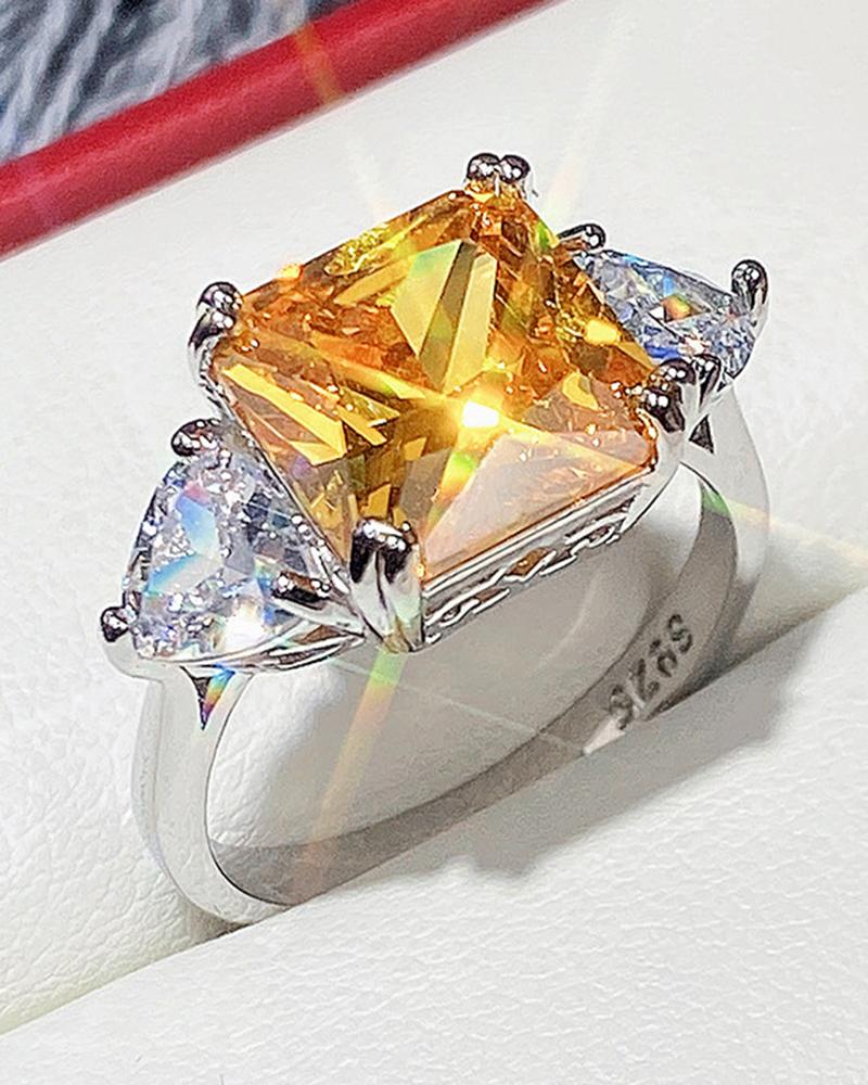 1pc Square Luxury Engagement Ring Elegant Bride Wedding Party Jewelry Gift