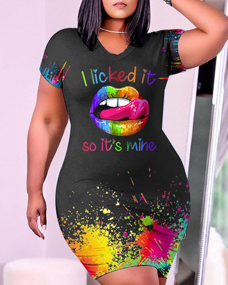 Casual Dresses  ChicMe I Licked It So It's Mine Ink Splash Print Casual Dress