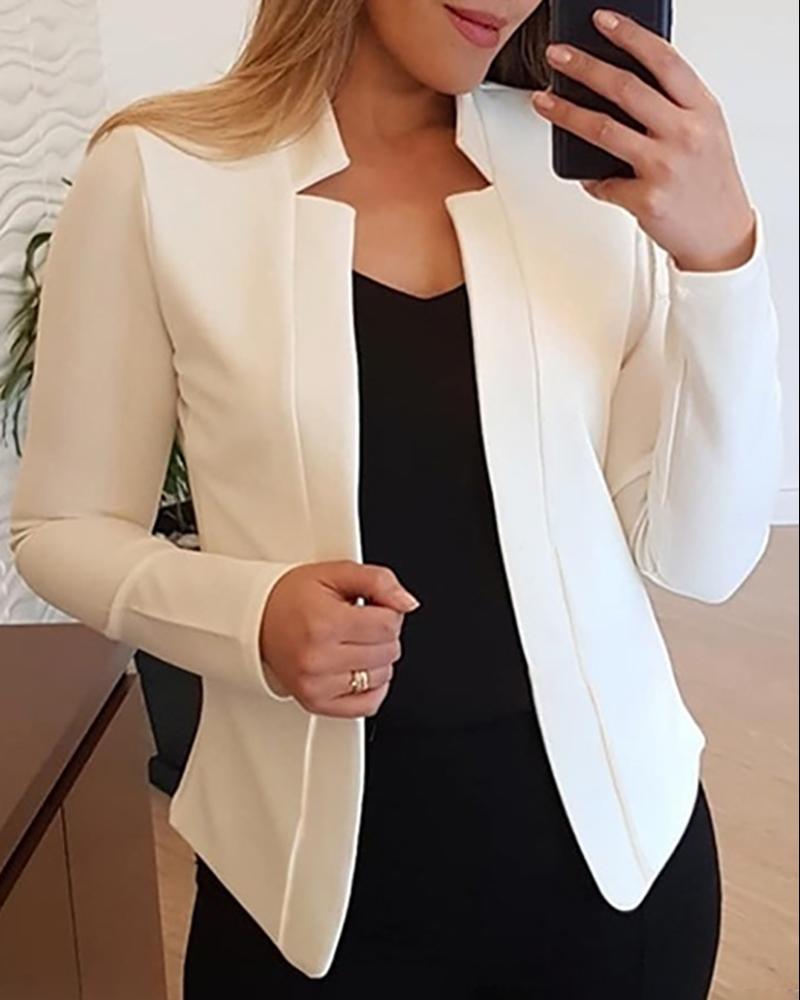 Cutout Design Long Sleeve Blazer Coat