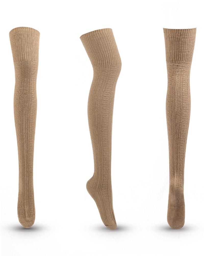 1Pair Thigh High Knit Leg Warmers Long Boot Socks