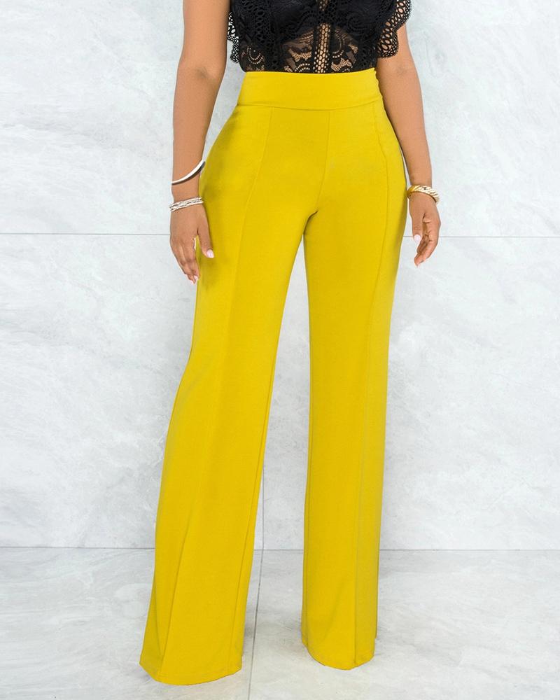 High Waist Straight Leg Pants