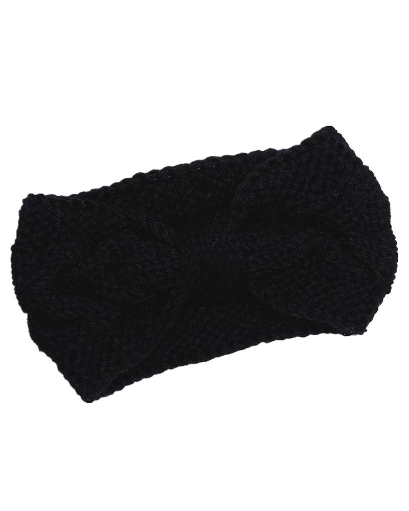 1pc Bowknot Design Knit Wide Headband