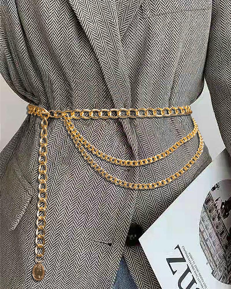 Belts 1PCS Coin Pendant Body Waist Chain