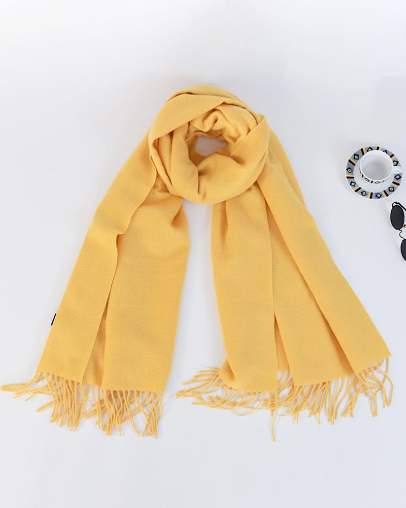 Warm Long Tassel Design Scarf