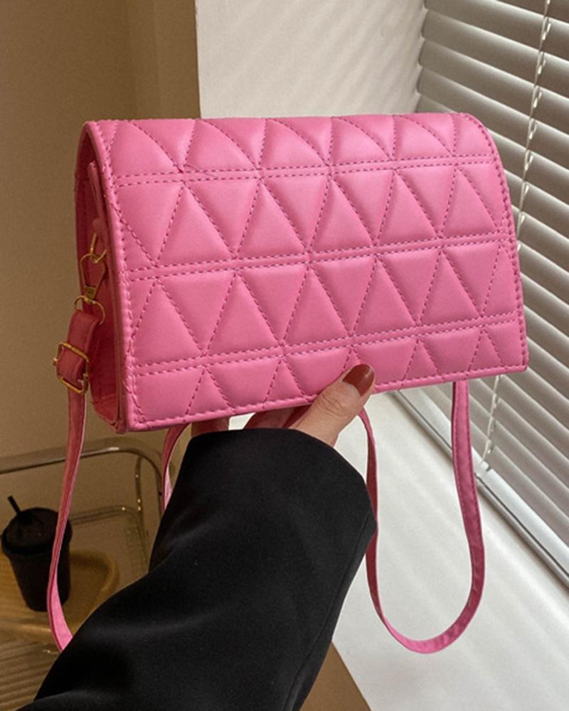 Argyle Quilted Flap Crossbody Bag