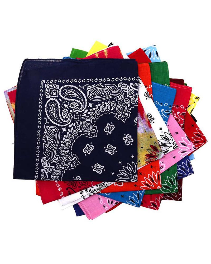 6PCS 100% Cotton Paisley Bandana Scarf Head Wrap