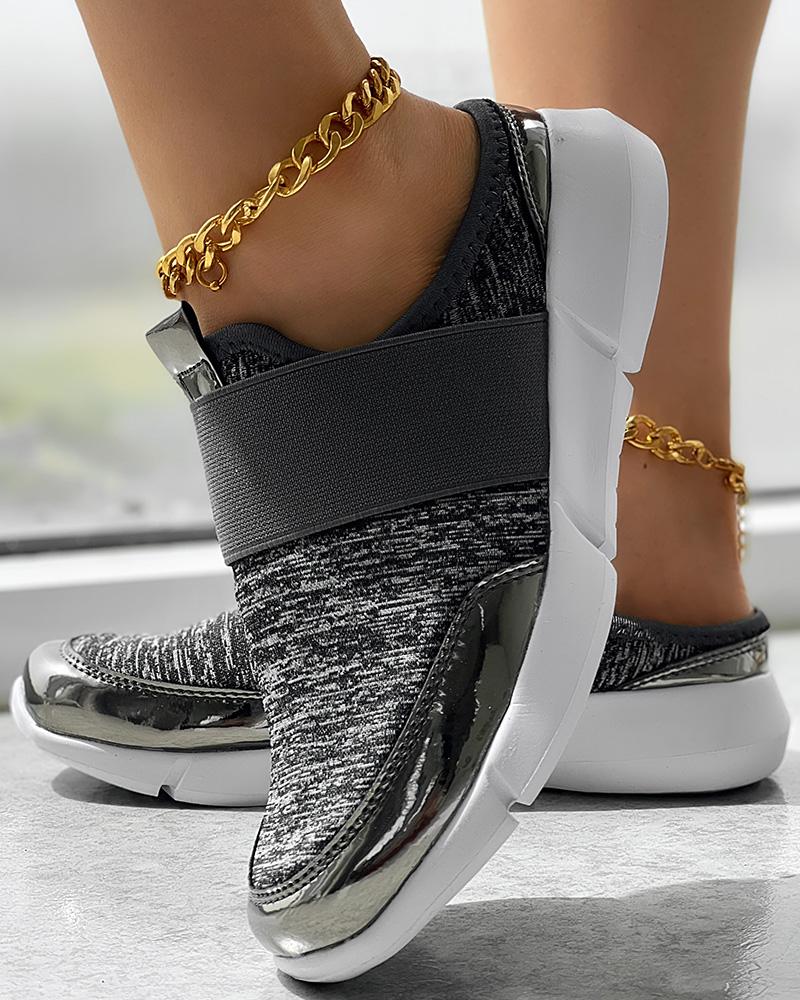 Colorblock Breathable Sneakers Casual Mules