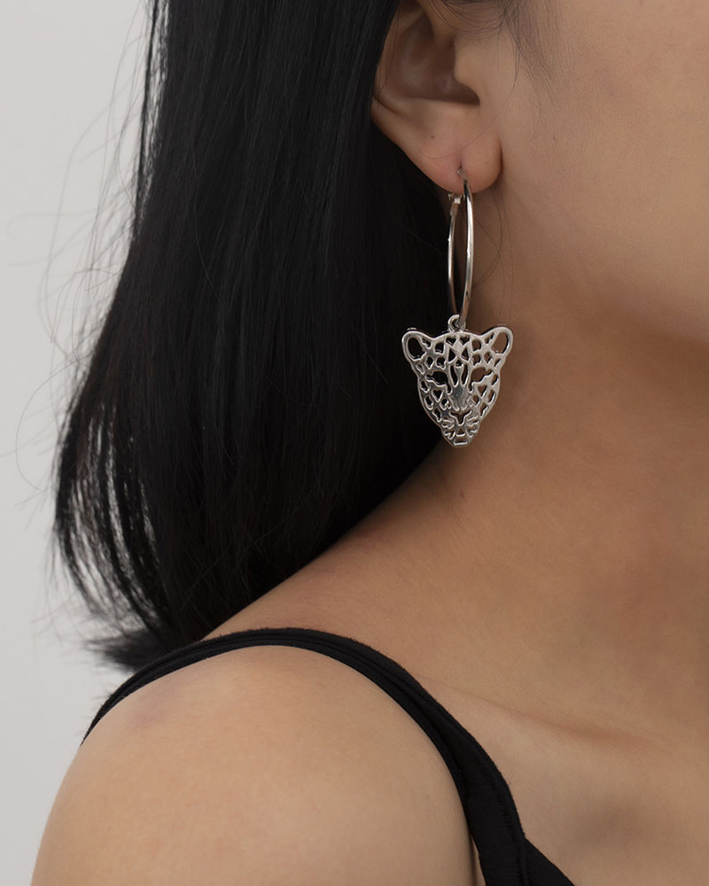 Cheetah Pattern O-ring Drop Earring