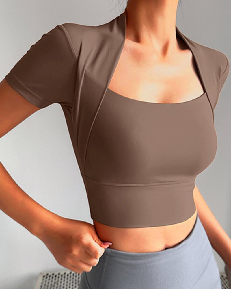 Asymmetrical Quick Dry Crop Yoga Active Top