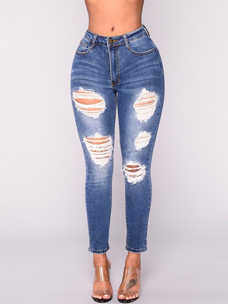Raw Cut High Waist Skinny Jeans