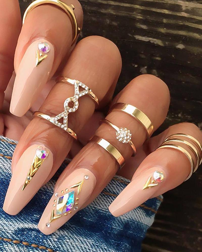 5PCS Rhinestone Rings Set