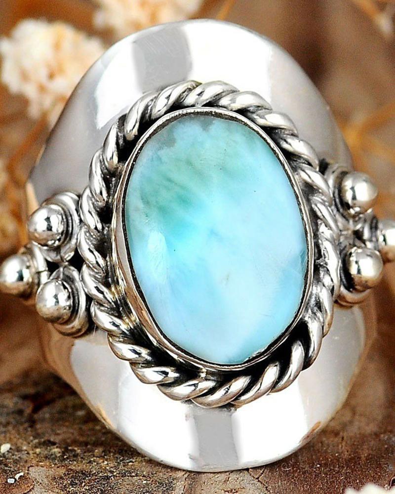 1pc Oval Gemstone Vintage Ring